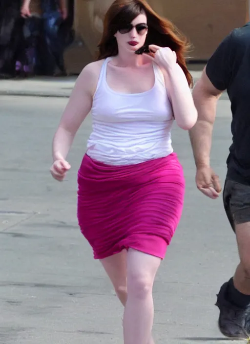 Image similar to overweight anne hathaway