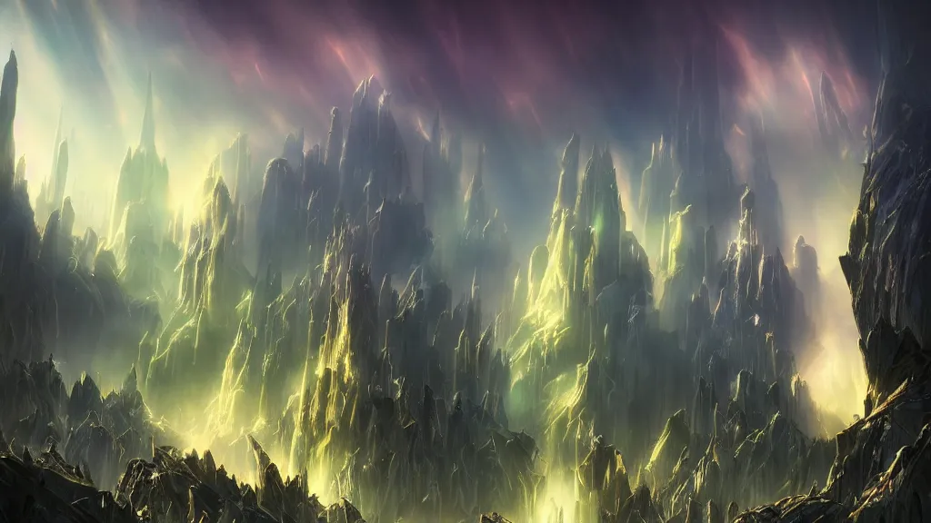 Image similar to incredible protoss city marc adamus, beautiful dramatic lighting