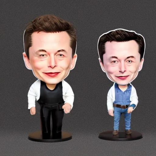 Image similar to elon musk bobble head toy, white background