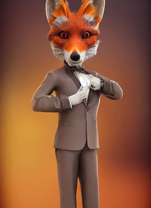 Image similar to polished ornate anthropomorphic vulpes vulpes fulva teacher wearing suit : : weta disney pixar movie still photo : : hi - fructose, sci fi, fantasy, decadent highly - detailed digital painting, golden ratio, octane render, artstation, smooth, sharp focus, artgerm, mucha, loish, wlop : :