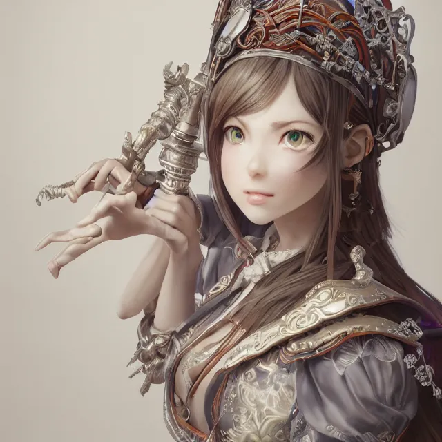 Prompt: studio portrait of neutral good colorful female cleric bard healer as absurdly beautiful, elegant, young sensual anime girl, ultrafine hyperrealistic detailed face illustration by kim jung gi, irakli nadar, intricate linework, sharp focus, bright colors, matte, octopath traveler, final fantasy, unreal engine highly rendered, global illumination, radiant light, intricate environment