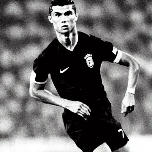 Image similar to a photo of cristiano ronaldo from 1 9 6 0 s,