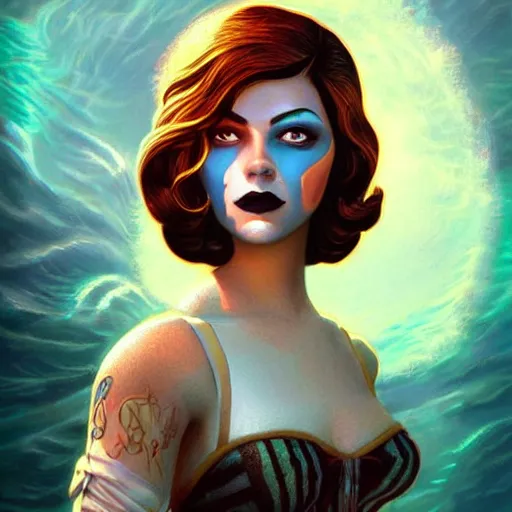 Image similar to lofi underwater bioshock beach model portrait, Pixar style, by Tristan Eaton Stanley Artgerm and Tom Bagshaw.