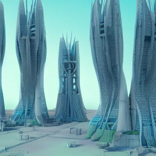 Prompt: architecture based on insects, futuristic city, 3 d render, colored pencil, concept art