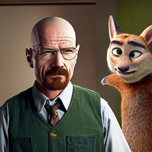 Prompt: Walter White played by Judi Hopps from Zootopia