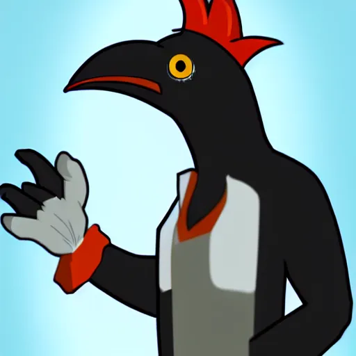 Image similar to an anthropomorphic crow fursona wearing a lab coat, deviantart, furry art