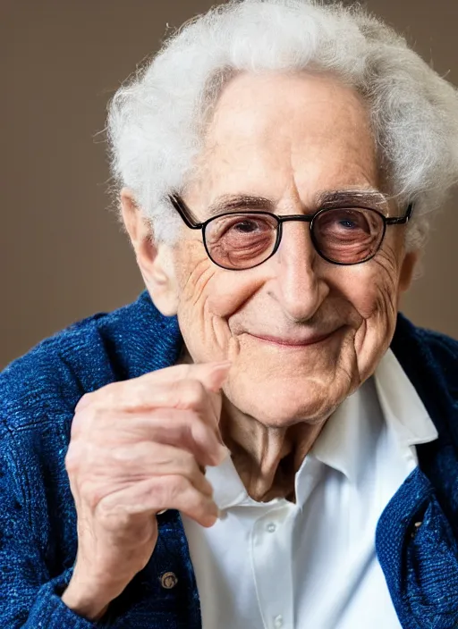 Image similar to DSLR photo portrait still of 78 year old age 78 Harold Ramis at age 78!!!, 85mm f1.8