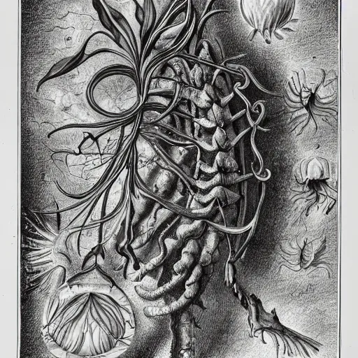 Prompt: Detailed drawing of catae blanchet From Art Forms in Nature by Ernst Haeckel