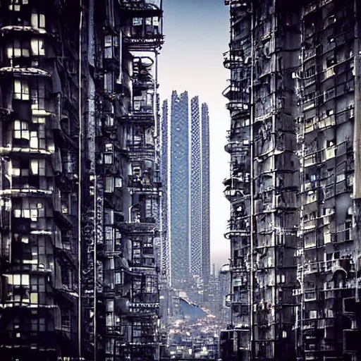 Prompt: “establishing shot focused on the bustling industrial complex at the base of an isolated tower in Neo-Tokyo. Taller than any other building nearby. 2077 Akira. Photo taken in the style of Denis Villeneuve 8k”