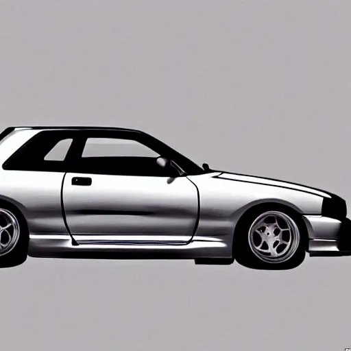 Prompt: sketches of a nissan skyline r 3 4 z tune b / w! dream