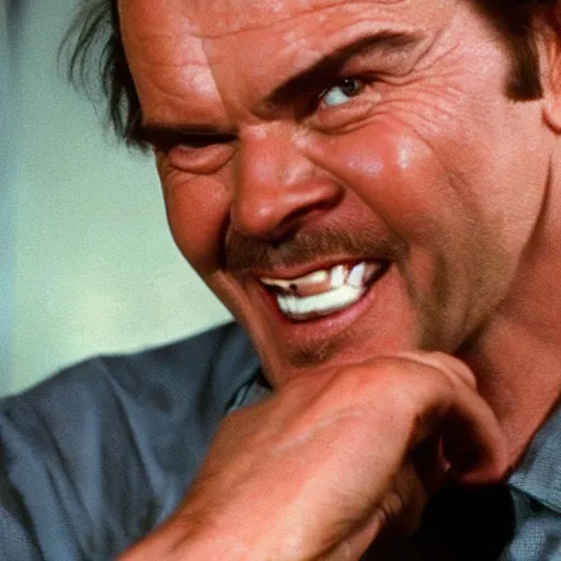 Prompt: jack nicholson nodding yes very happy and a little intimidating cinematic