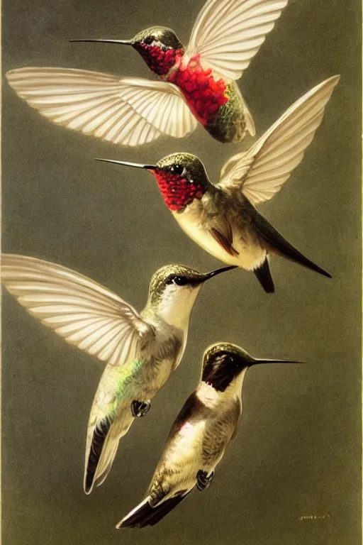 Prompt: A beautiful hummingbird, artstation, by J. C. Leyendecker and Peter Paul Rubens,