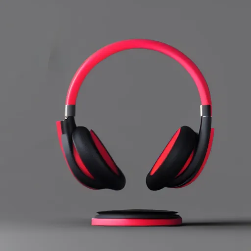 Prompt: wireless headphone stand, futuristic, techno, cyberpunk, product design, render, concept