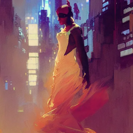 Image similar to cyberpunk, intricate, elegant, highly detailed, greg manchess, mucha, liepke, ruan jia, jeffrey catherine jones, ridley scott