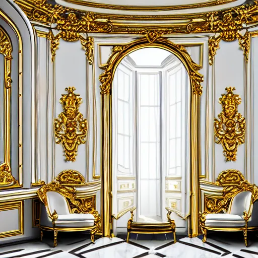 Prompt: parisian interior, white marble, gold accents, interior design, arch daily, hyperrealistic, hyperdetailed, super detailed, uhd, uhd, 8 k, high resolution,