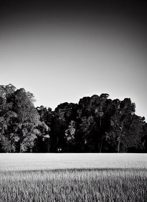 Prompt: pasture, black and white photograph