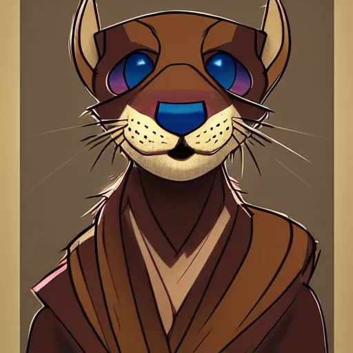 Prompt: stylized expressive furry art by blotch and rukis of an anthro otter