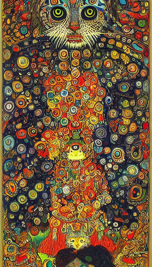 Image similar to portrait of a digital shaman, by louis wain