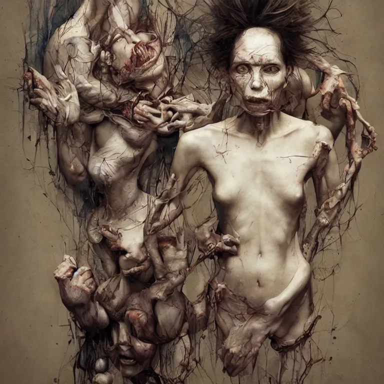 Image similar to tortured souls in the style of kevin spring, 3 d render, esao andrews, jenny saville, surrealism, dark art by james jean, ross tran, optical illusions, modern cubism