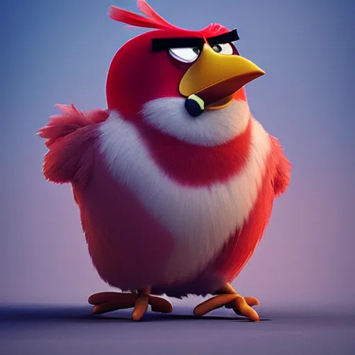 Prompt: an angry bird:: by beeple and James Gilleard and Justin Gerard :: ornate, dynamic, particulate, intricate, elegant, highly detailed, centered, artstation, smooth, sharp focus, octane render, 3d