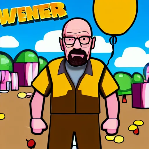 Image similar to walter white in the style of bloons td 6,