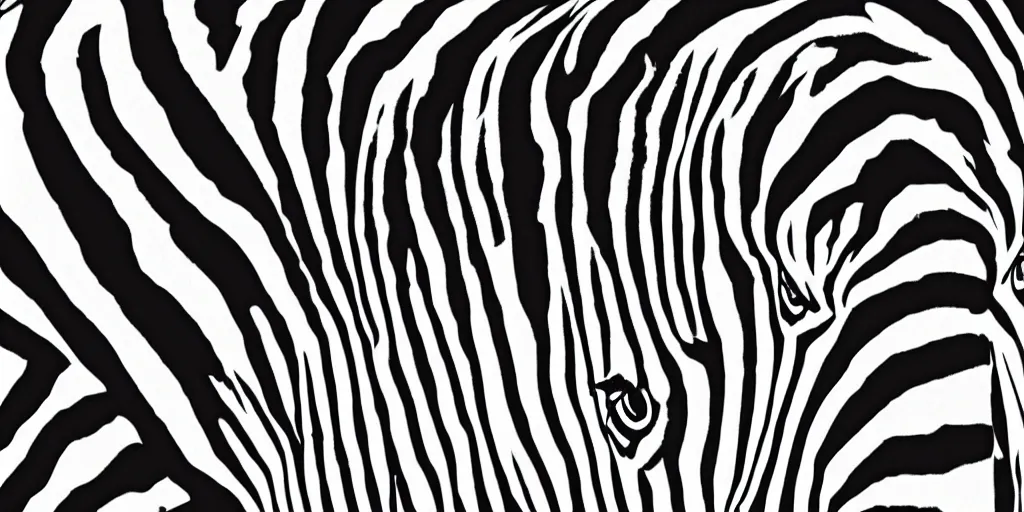 Prompt: abstract geometrical view of a zebra