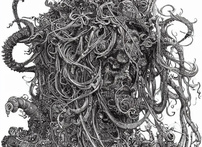 Image similar to a highly detailed beautiful davy jones, james gurney, james jean