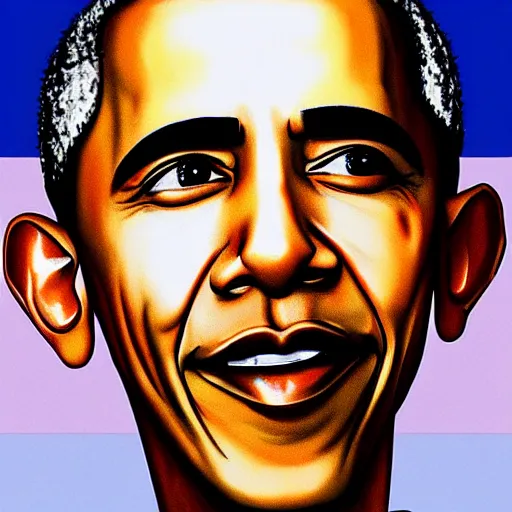 Image similar to obama with googly eyes, art