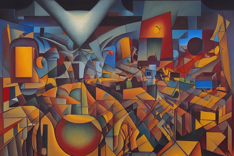 Prompt: the end of war by jeffrey smith, ( ( by kandinsky ) ), cubism, oil on canvas, trending art station, masterpiece