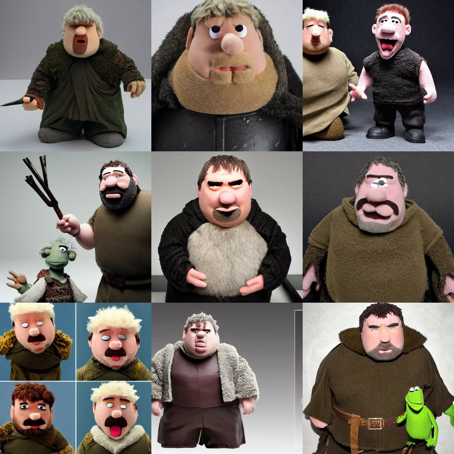 Prompt: hodor from game of thrones as a realistic muppet