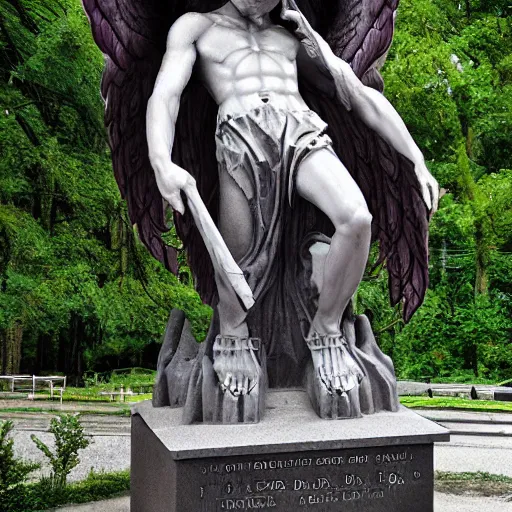 Image similar to male demonic angel monument