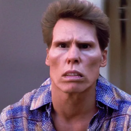 Image similar to Live Action Still of Jerma in Raising Arizona, real life, hyperrealistic, ultra realistic, realistic, highly detailed, epic, HD quality, 8k resolution, body and headshot, film still