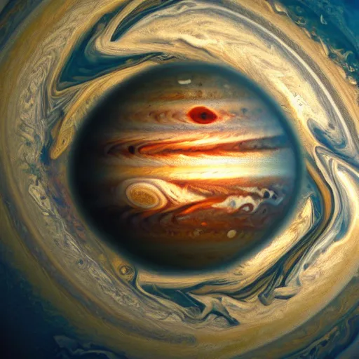 Prompt: jupiter as a bloody eyeball, rule of thirds, hyper sharp, photorealism, 8 k, ultra detailed.