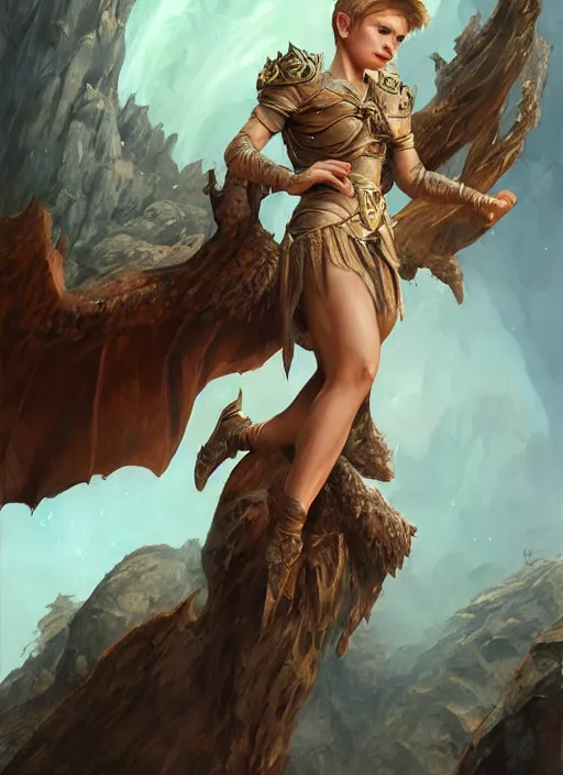 Prompt: queen Russian Sorcerous, short brown hair, pixie cut, mischievous, flying over a pit, flying over a chasm, flying, Ivan Aivakovsky, Boris Vallejo, epic fantasy character art, D&D Concept Art, full length, Realistic, Regal, Refined, Detailed Digital Art, Oil Paining, Exquisite detail, post-processing, masterpiece, Cinematic Lighting, Unreal Engine, 8k, HD, Stanley Artgerm Lau, WLOP, Rossdraws, Frank Frazetta, Andrei Riabovitchev, Marc Simonetti, trending on artstation, artbreeder, flawless