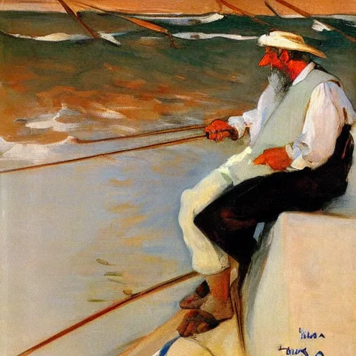 Prompt: the fisherman, by joaquin sorolla y bastida, 1 1 0 4