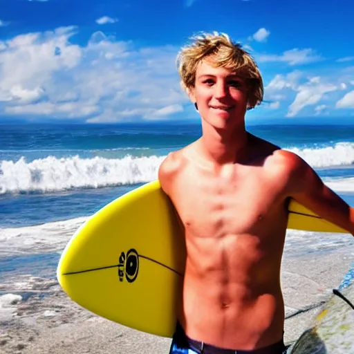 Image similar to 20 year old surfer, blue sky