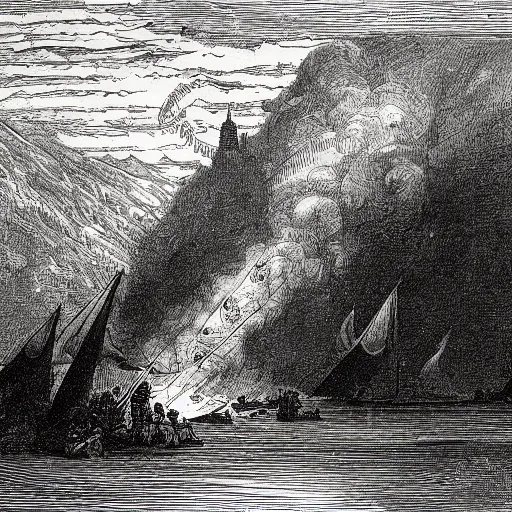 Image similar to Drawing of the Rhein 1523, illustration by Gustave Doré