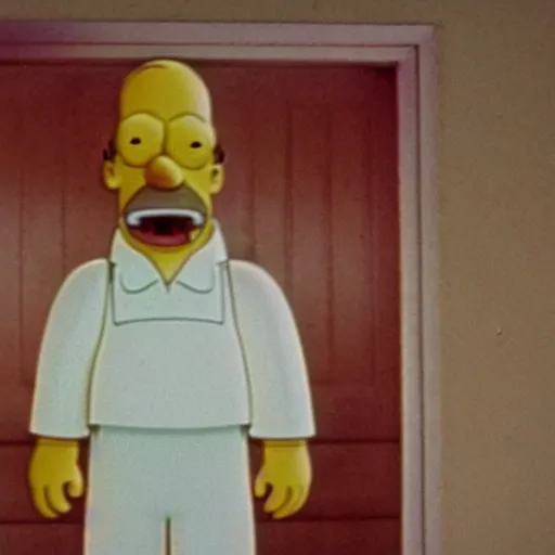 Image similar to a still of homer simpson in psycho