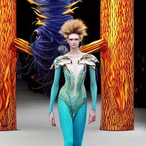 Image similar to intricate detail, haute couture, iris van herpen, mugler, techno mystic, inanna ashteroth with aqua neon rapunzel dreadlocks, nautical siren, princess intergalactica, gateway to futurisma