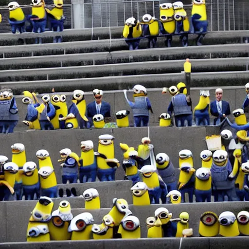 Image similar to minions sentenced for crimes against humanity in the hague