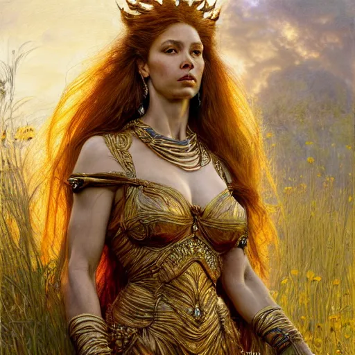 Prompt: highly detailed full portrait of a majestic lioness princess in the form of a beautiful lady. d & d, art by donato giancola and ruan jia and carl larsson and magali villeneuve. trending on artstation, intricate details, energetic composition, golden ratio, concept art, illustration, elegant art