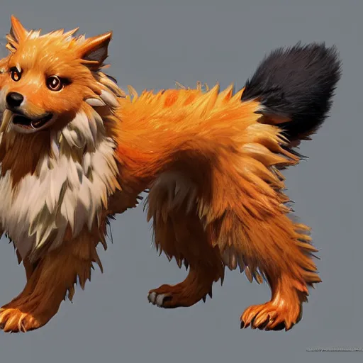 Prompt: arcanine, au naturel, hyper detailed, digital art, trending in artstation, cinematic lighting, studio quality, smooth render, unreal engine 5 rendered, octane rendered, art style by klimt and nixeu and ian sprigger and wlop and krenz cushart