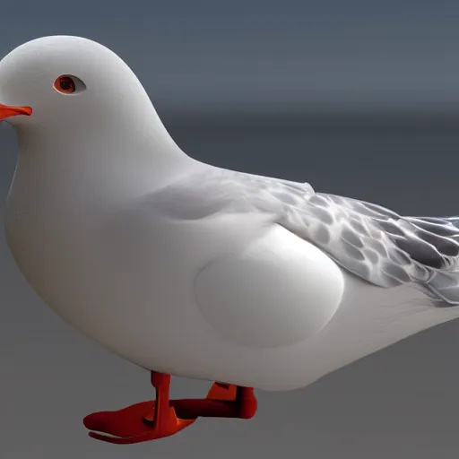 Prompt: a seagull wearing aviator goggles firing a machinegun, 3D render, unreal engine 5