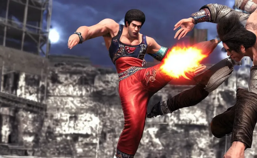 Prompt: screenshot of Hasbullah Magomedov in Tekken