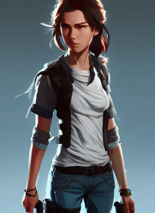 Image similar to the female protagonist, animation character design ( 2 0 1 8 ), action - adventure, sharp detail, artstation trending, conceptart. com