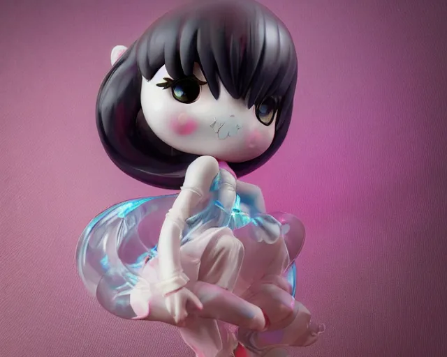 Image similar to James Jean isolated magical girl vinyl figure, figure photography, smooth sharp focus, holographic undertones, anime stylized, high detail, ethereal lighting - H 640