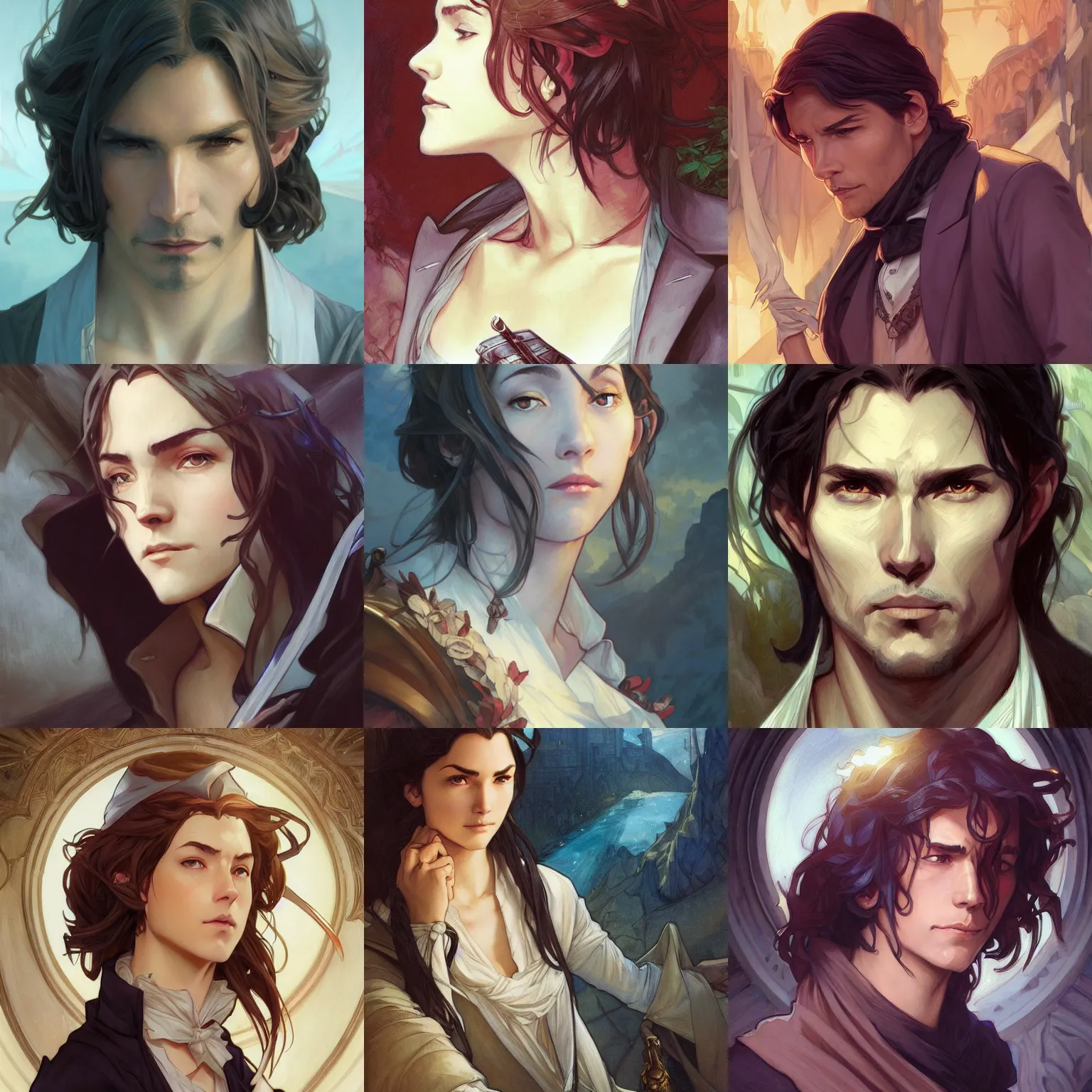 Prompt: count of monte cristo, art by artgerm and greg rutkowski and magali villeneuve and alphonse mucha and rossdraws and makoto shinkai, young jim caviezel, d & d, fantasy, portrait, highly detailed, headshot, digital painting, trending on artstation, concept art, sharp focus, illustration