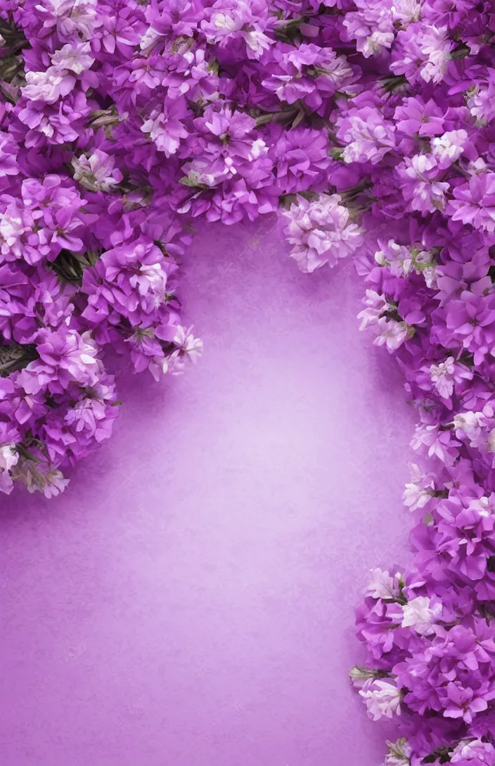 Image similar to bright cozy background image, soft pale - purple flowers, white background, dreamy lighting, background, photorealistic, printable, backdrop for obituary text