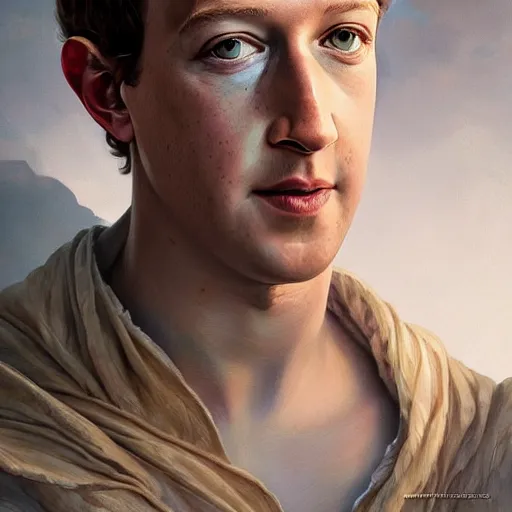 Prompt: portrait of mark zuckerberg as a heavenly god, full body, muscular, fantasy, intricate, elegant, highly detailed, digital painting, artstation, concept art, matte painting, sharp focus, illustration, art by artgerm and greg rutkowski and alphonse mucha