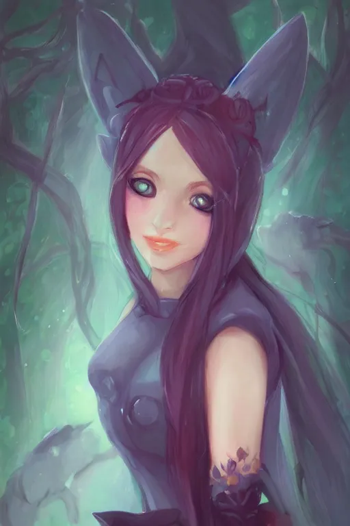 Prompt: a portrait of a cute fantasy girl by loish